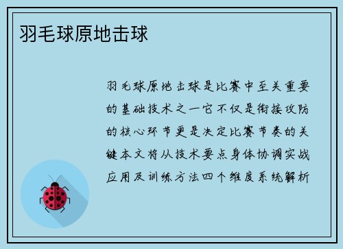 羽毛球原地击球